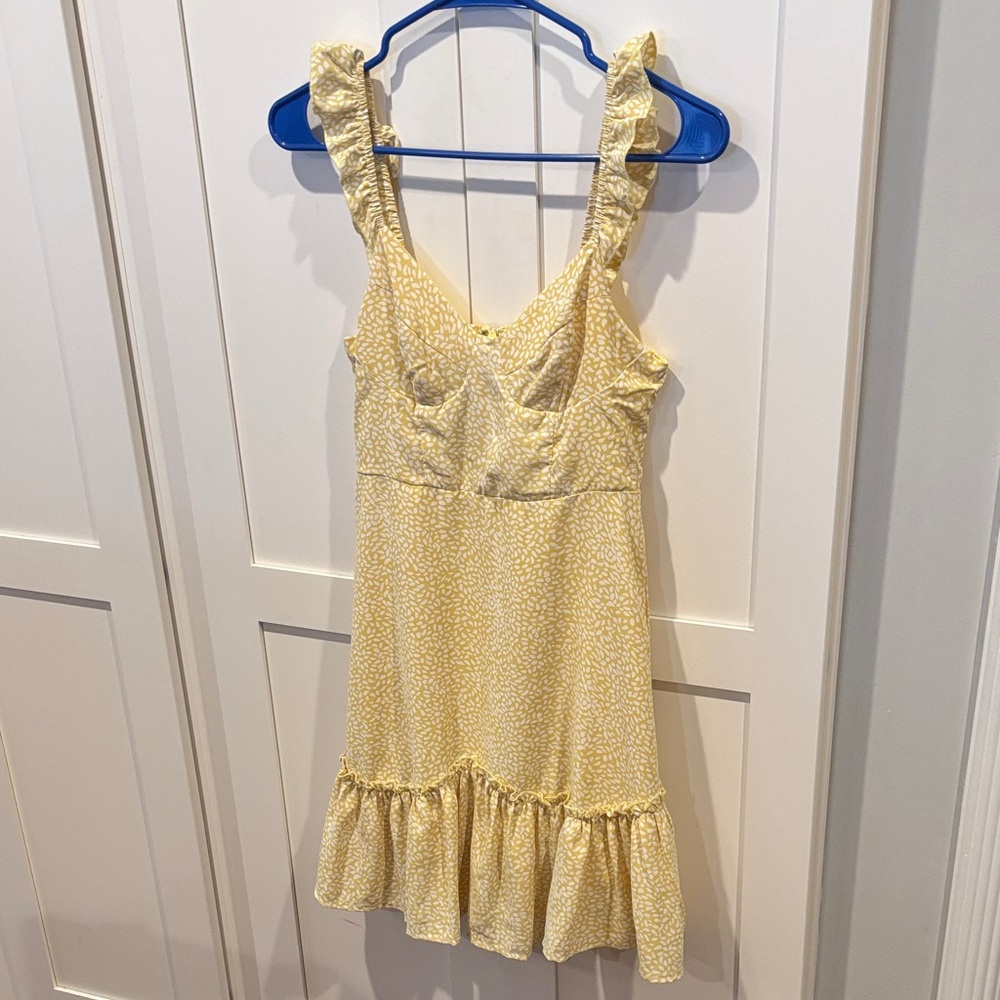 Yellow Ruffle Mini Dress